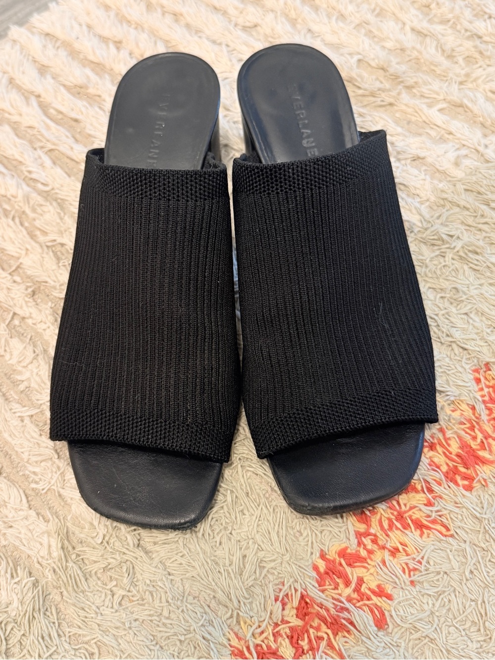 EVERLANE Black Knit Slip-On Mule Sandals - Women